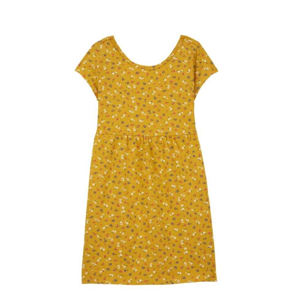 CARTERS NWT Girls Size 12 Yellow Floral Jersey Dress - Picture 1 of 10